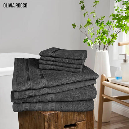 OLIVIA ROCCO Towel Ritz Collection Towel Sets Bale Viscose Stripe Towels Range Highly Absorbent Wholesale Manchester UK