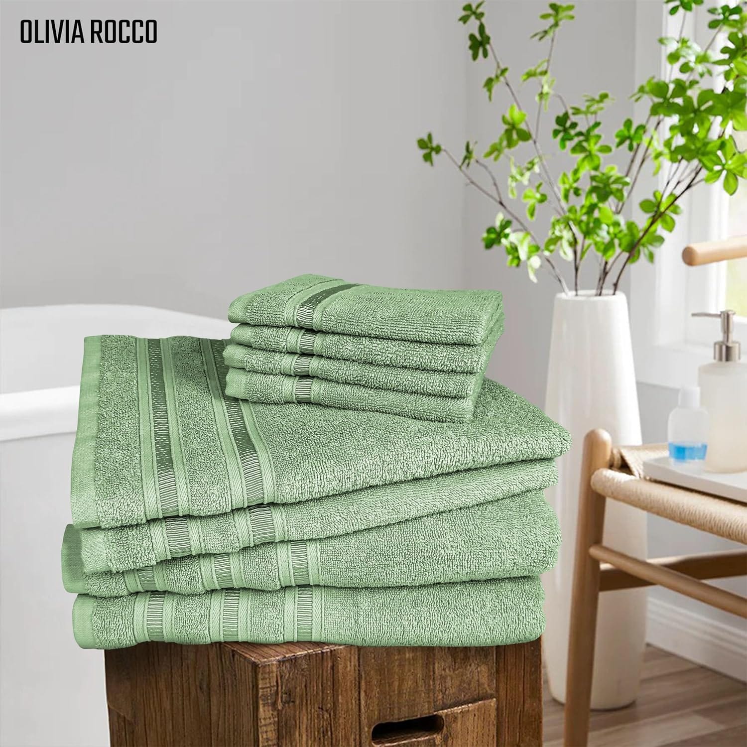 OLIVIA ROCCO Towel Ritz Collection Towel Sets Bale Viscose Stripe Towels Range Highly Absorbent Wholesale Manchester UK