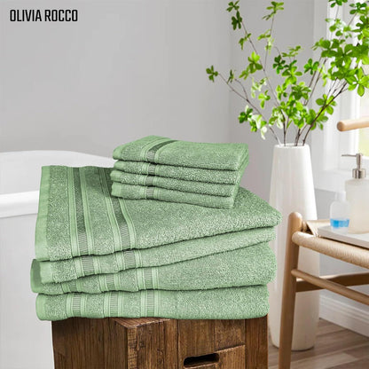 OLIVIA ROCCO Towel Ritz Collection Towel Sets Bale Viscose Stripe Towels Range Highly Absorbent Wholesale Manchester UK