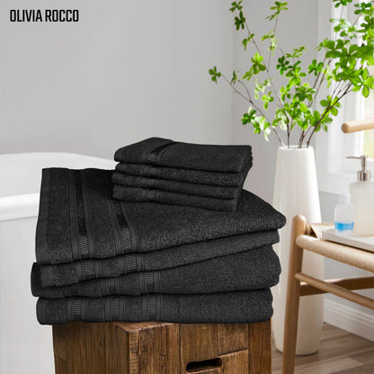 OLIVIA ROCCO Towel Ritz Collection Towel Sets Bale Viscose Stripe Towels Range Highly Absorbent Wholesale Manchester UK