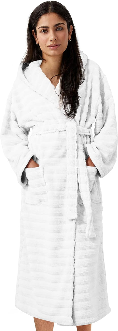 OLIVIA ROCCO Towel S - M / WHITE Luxury Hydro Cotton Ribbed Bath Robes Wholesale Manchester UK