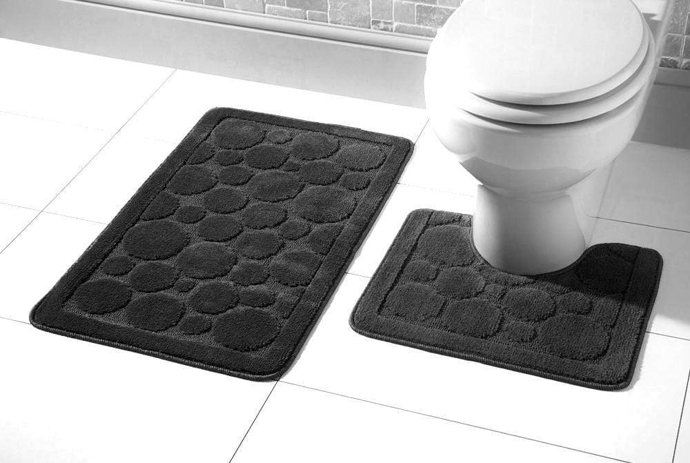 OLIVIA ROCCO basics Bath Mat BLACK Cali Bath Mat Set Wholesale Manchester UK