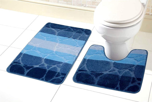OLIVIA ROCCO basics Bath Mat BLUE Kaya Bath Mat Set Wholesale Manchester UK