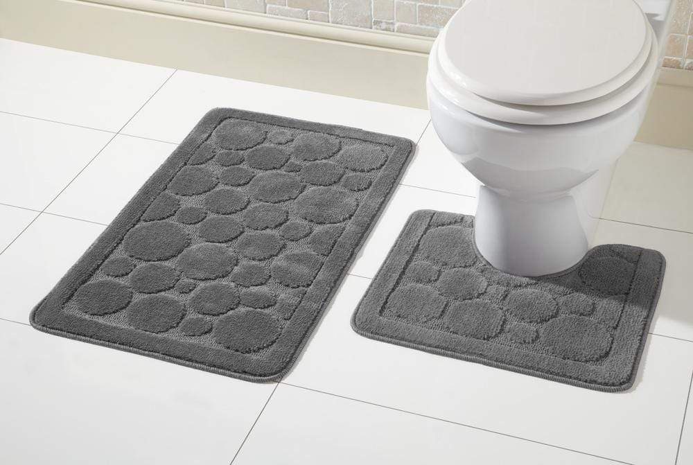 OLIVIA ROCCO basics Bath Mat DARK GREY Cali Bath Mat Set Wholesale Manchester UK