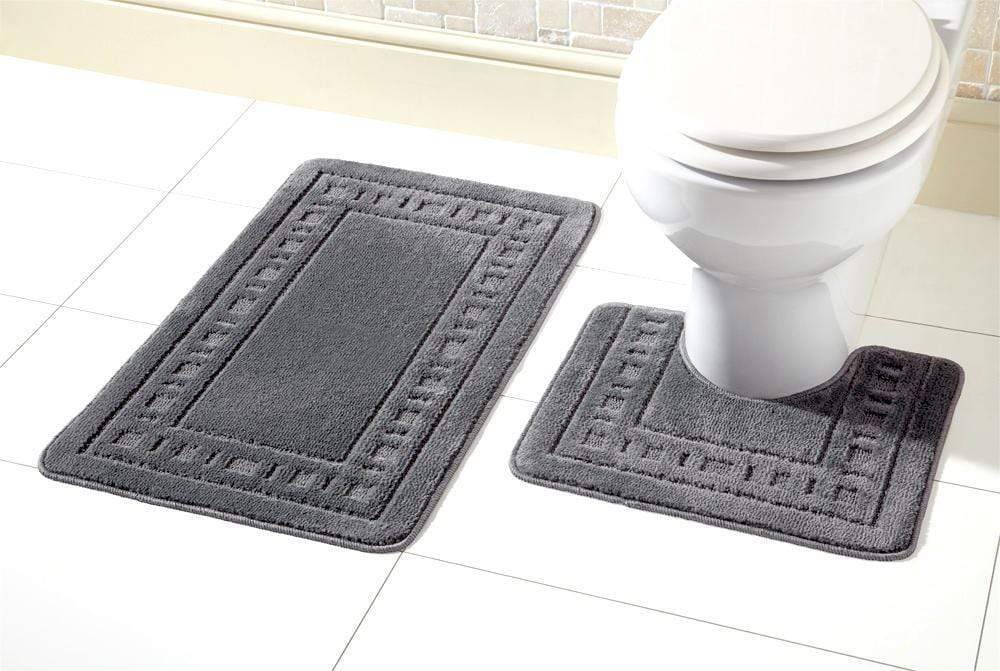 OLIVIA ROCCO basics Bath Mat DARK GREY Miami Bath Mat Set Wholesale Manchester UK