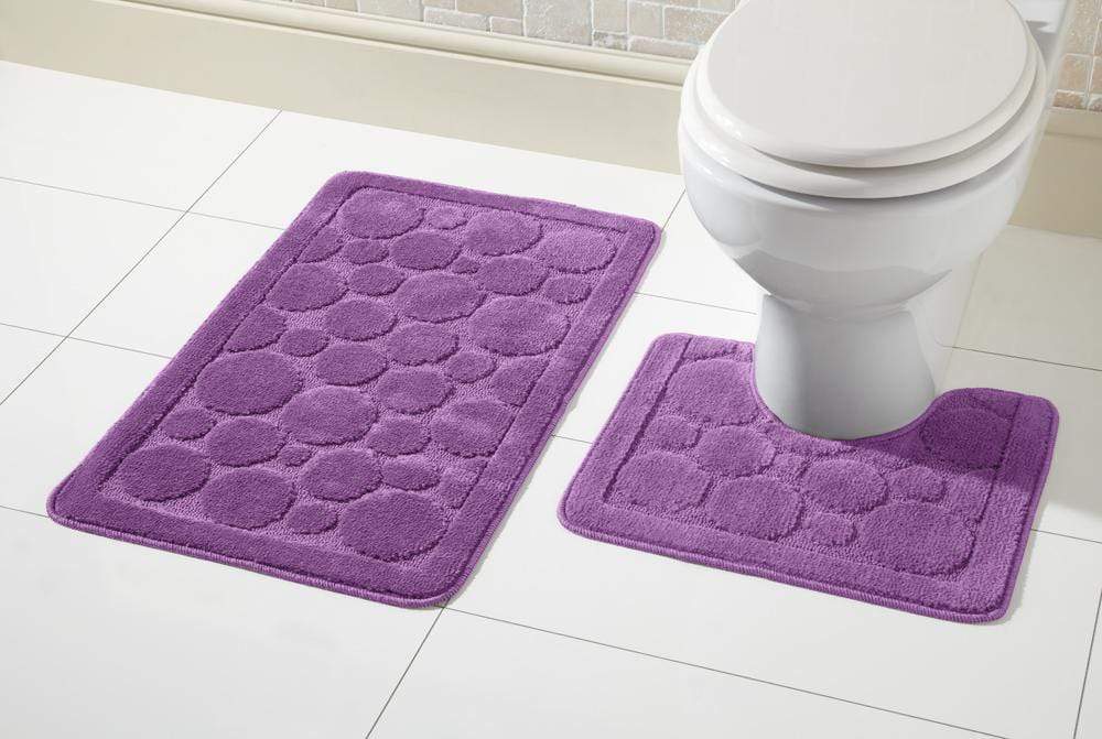 OLIVIA ROCCO basics Bath Mat PURPLE Cali Bath Mat Set Wholesale Manchester UK