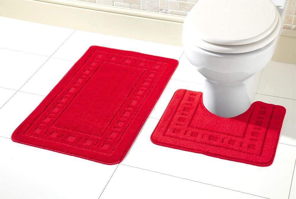 OLIVIA ROCCO basics Bath Mat RED Miami Bath Mat Set Wholesale Manchester UK