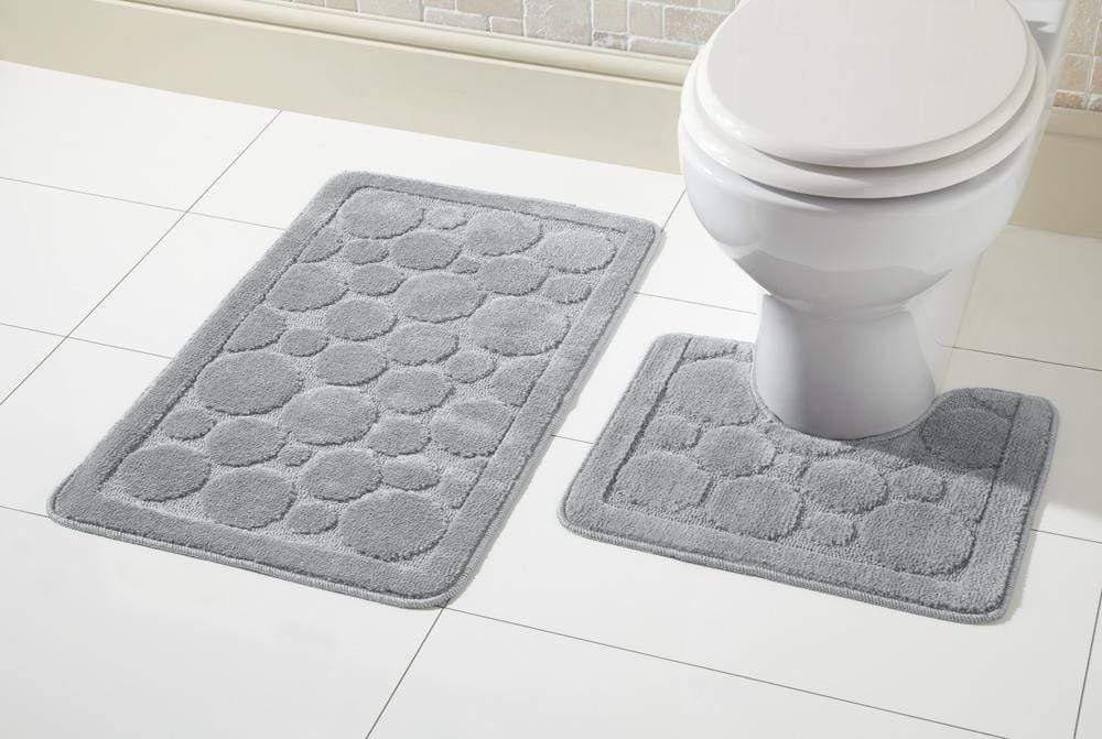 OLIVIA ROCCO basics Bath Mat SILVER Cali Bath Mat Set Wholesale Manchester UK