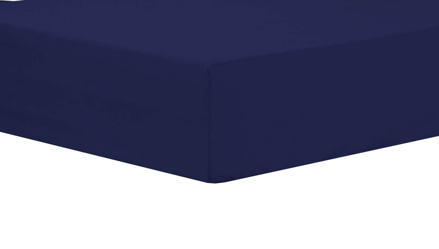 OLIVIA ROCCO basics Fitted Sheet SINGLE / NAVY Basics Fitted Sheet Wholesale Manchester UK