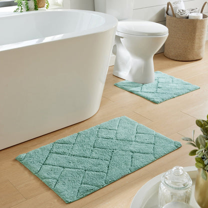 OLIVIA ROCCO Bath Mat DUCK EGG Bali Bath Mat & Pedestal Set Wholesale Manchester UK