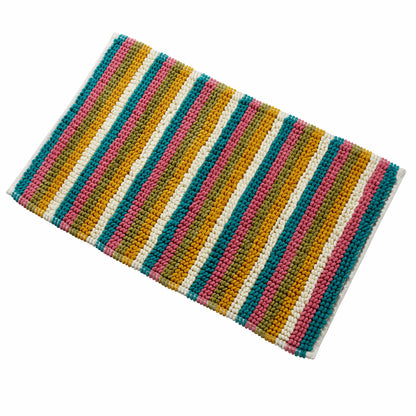 OLIVIA ROCCO Bath Mat MULTI STRIPE Padstow Stripe Bathmat Wholesale Manchester UK