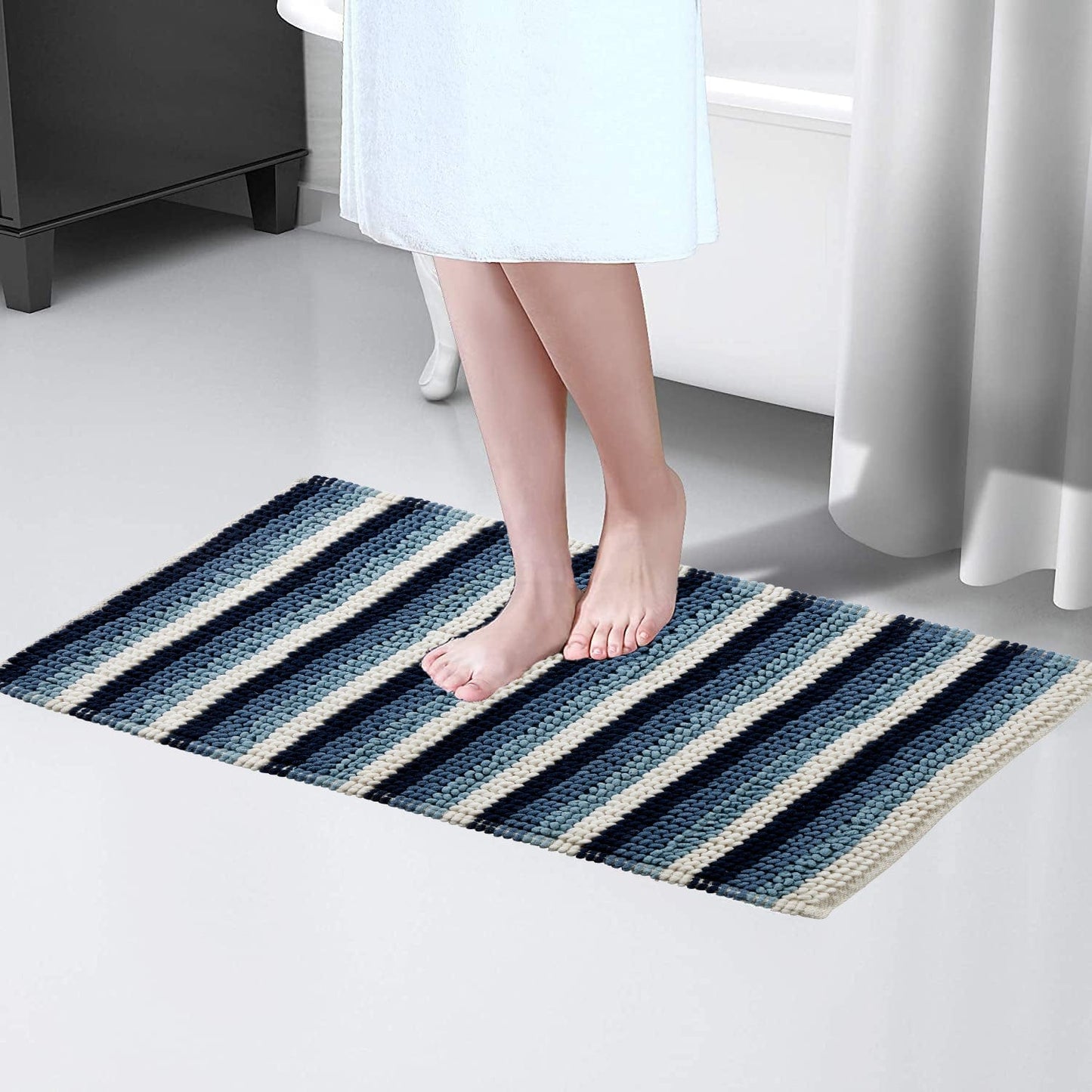 OLIVIA ROCCO Bath Mat Padstow Stripe Bathmat Wholesale Manchester UK