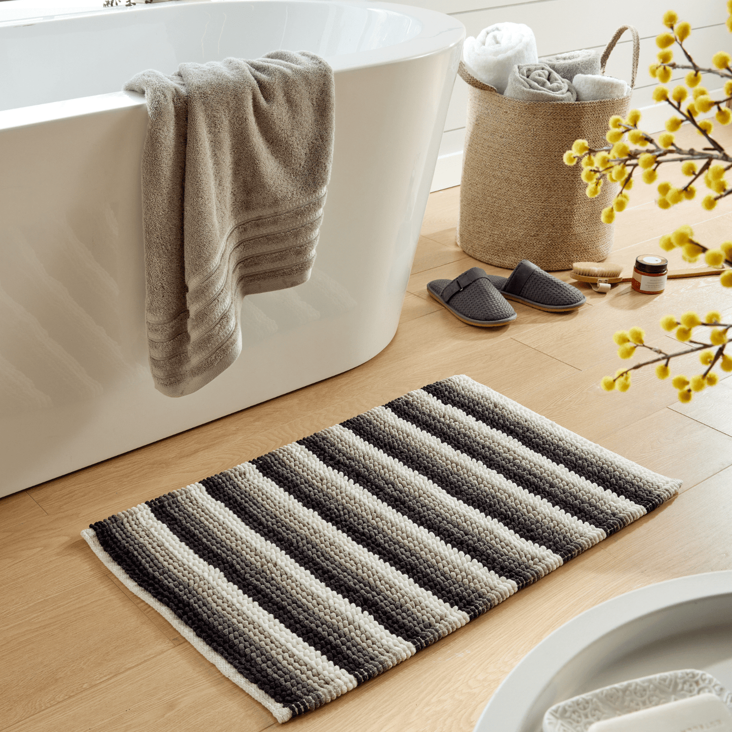 OLIVIA ROCCO Bath Mat Padstow Stripe Bathmat Wholesale Manchester UK