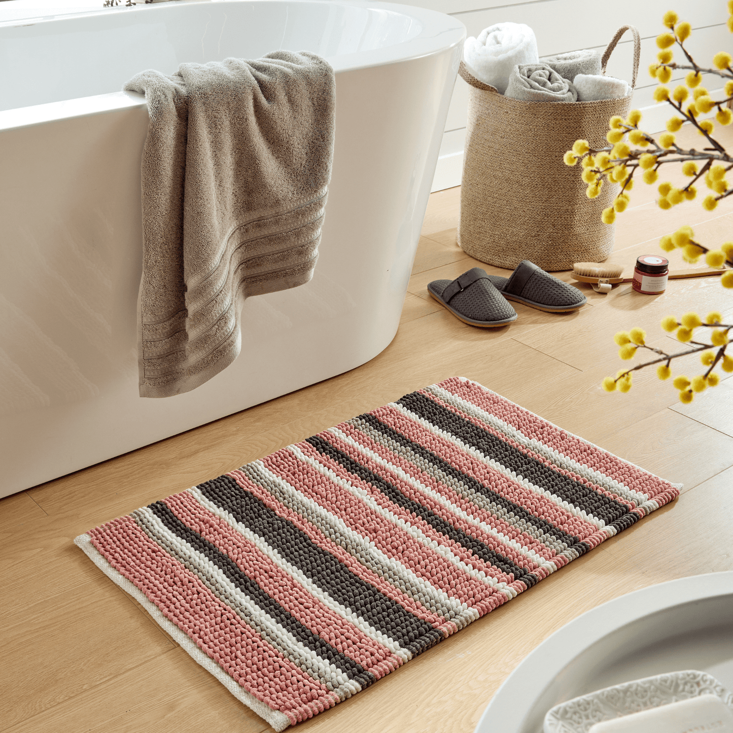 OLIVIA ROCCO Bath Mat Padstow Stripe Bathmat Wholesale Manchester UK