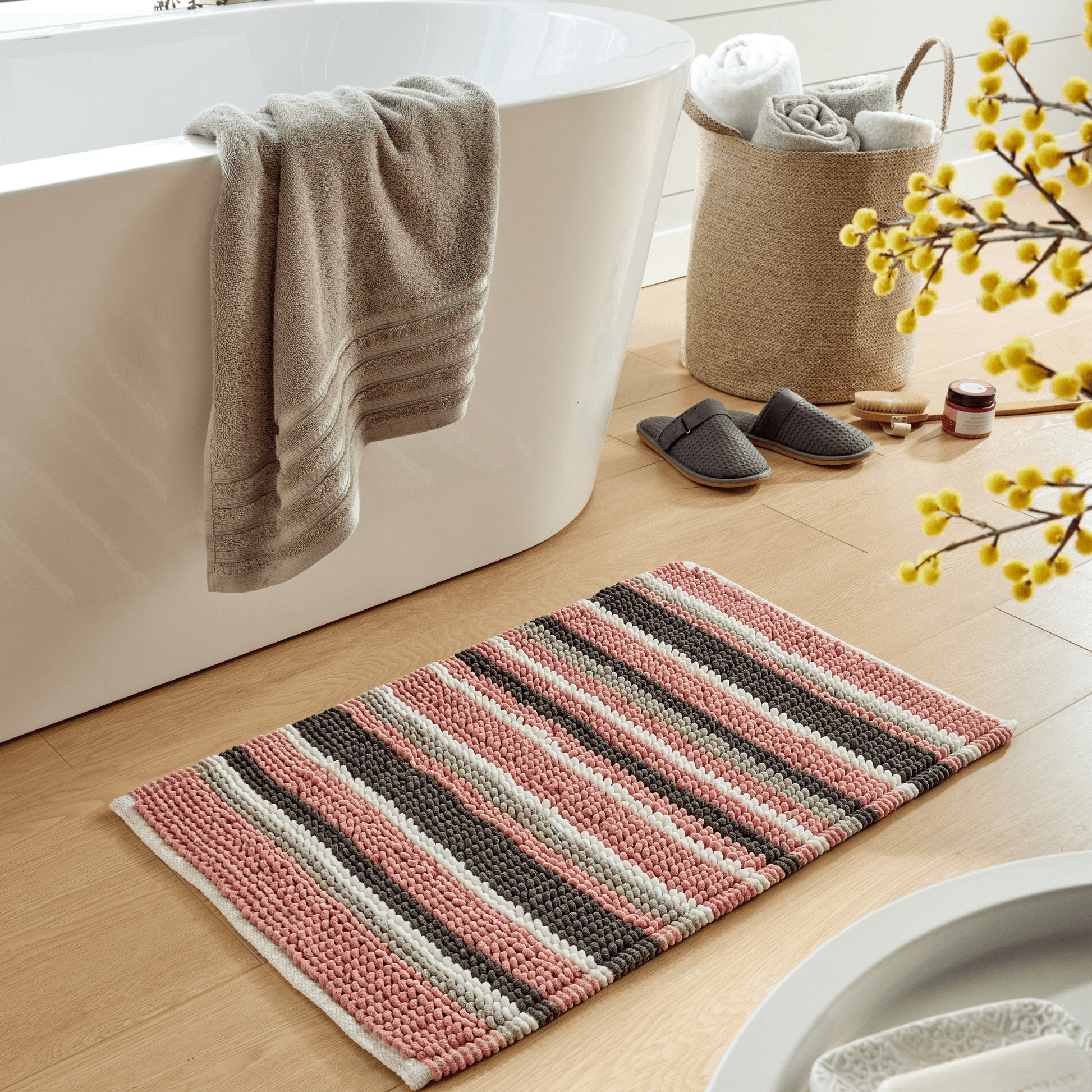 OLIVIA ROCCO Bath Mat Padstow Stripe Bathmat Wholesale Manchester UK