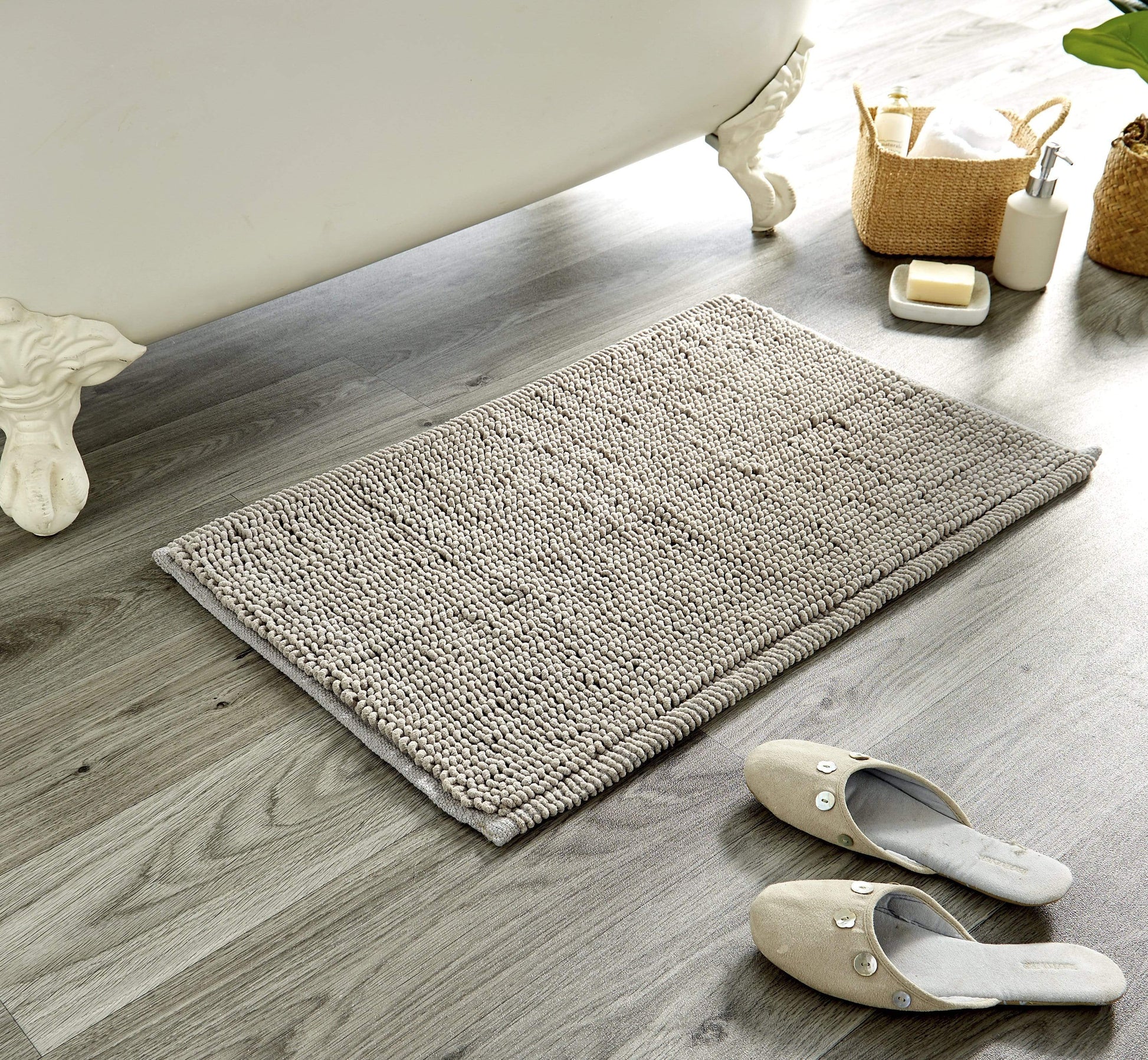 OLIVIA ROCCO Bath Mat SILVER Pebbles Micro Bobble Bath Mat Wholesale Manchester UK