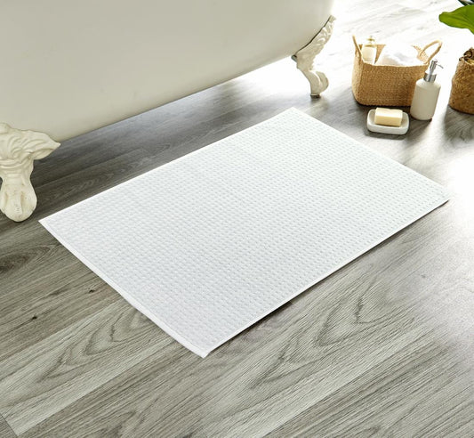 OLIVIA ROCCO Bath Mat WHITE / 50 x 80 cm Luxe Deep Cotton Pile Bathmats, Wonderfully Soft Bathroom Mat Wholesale Manchester UK