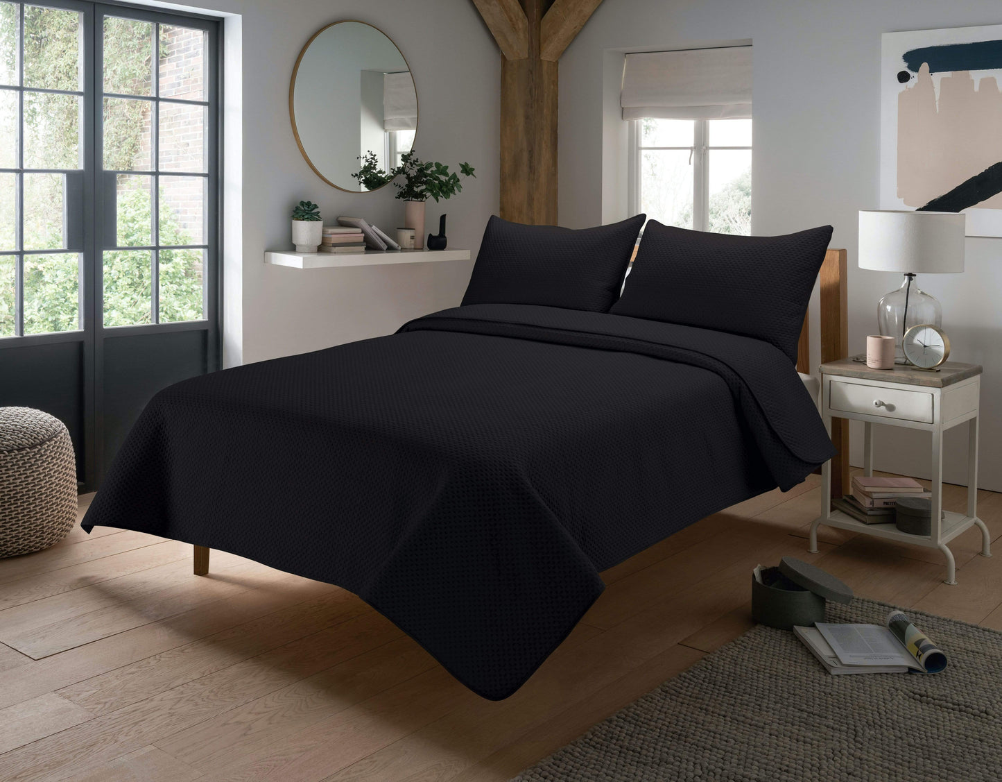 OLIVIA ROCCO Bedspead BLACK Capri Bedspread Set Wholesale Manchester UK