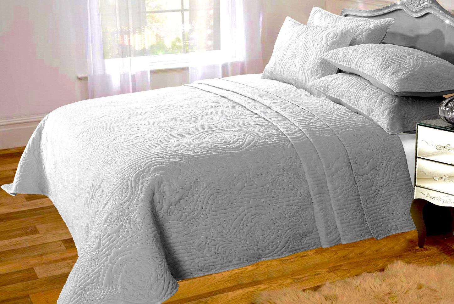 OLIVIA ROCCO Bedspead GREY Sorrento Bedspread Set Wholesale Manchester UK