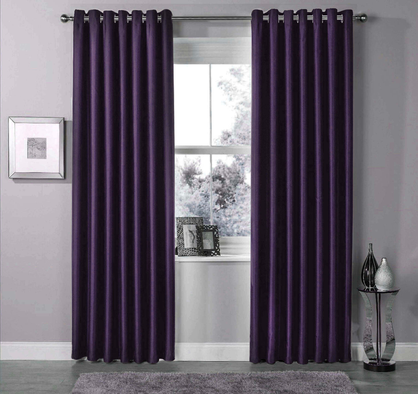OLIVIA ROCCO Curtain 46” x 54” / PURPLE Blackout Curtains Wholesale Manchester UK