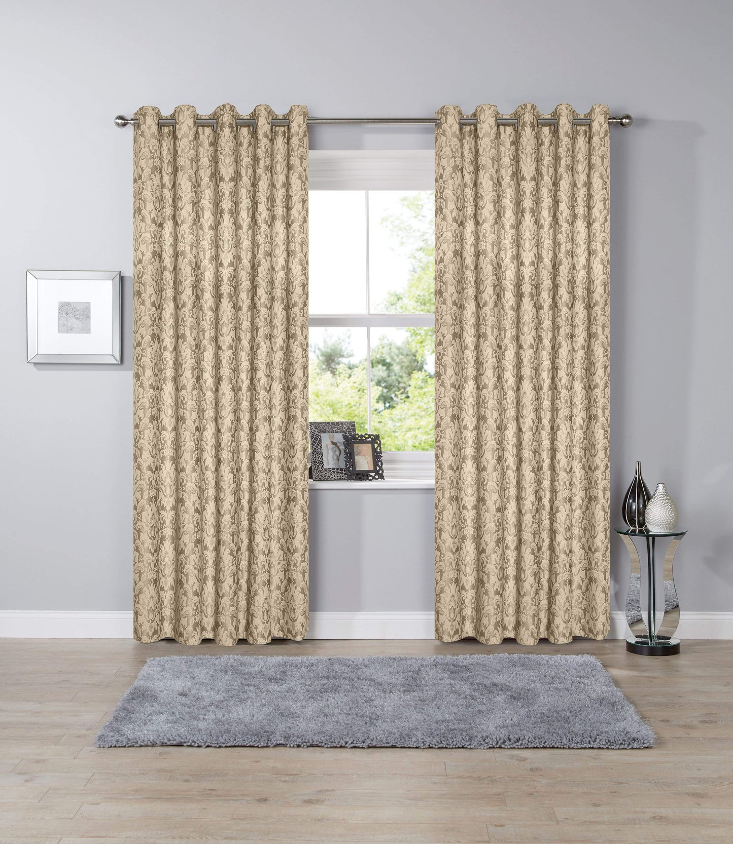 OLIVIA ROCCO Curtain 66” x 72” / GOLD Savoy Woven Jacquard Curtains Wholesale Manchester UK