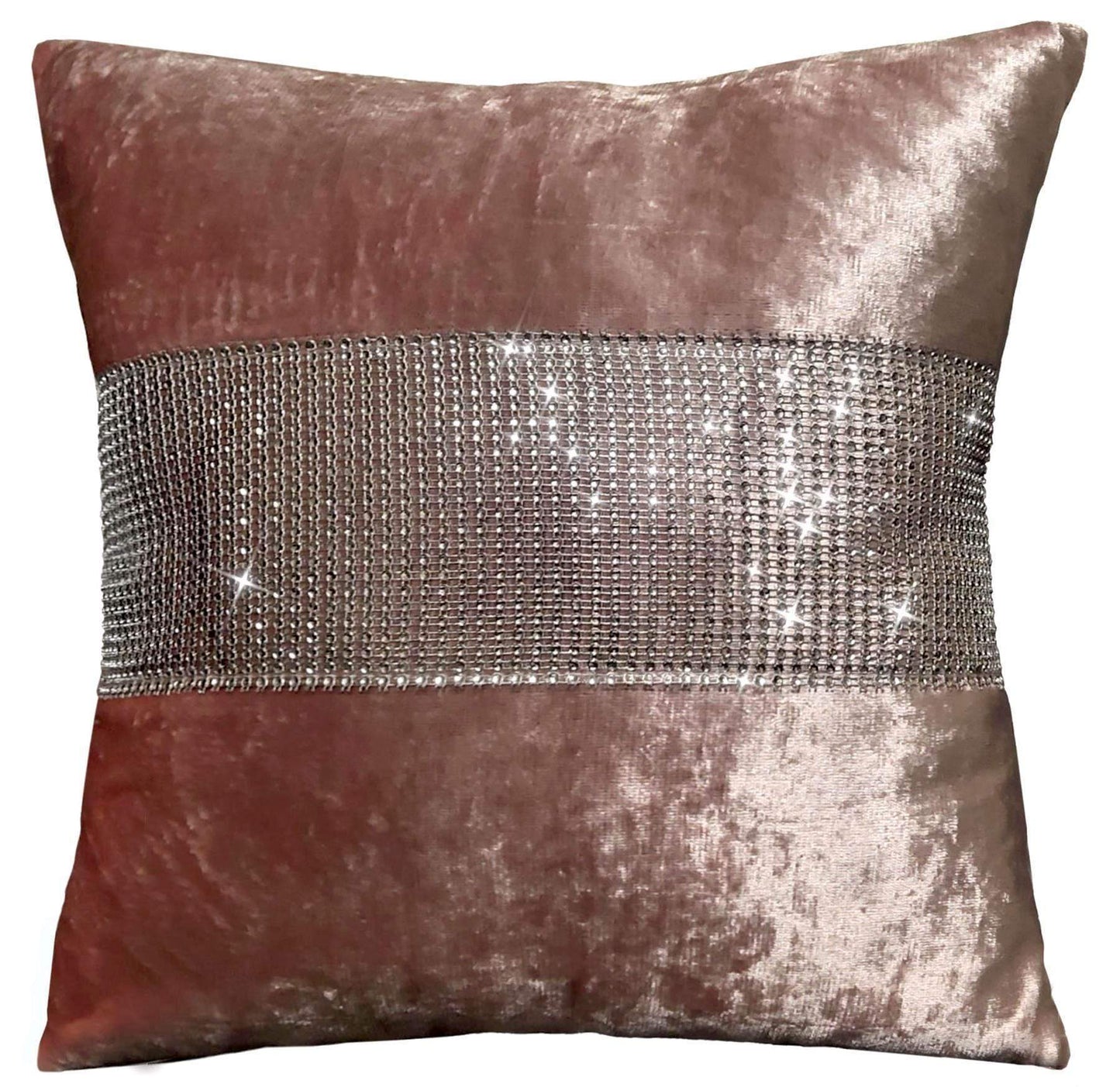 OLIVIA ROCCO Curtain CUSHION COVER / BLUSH PINK Diamante Crushed Velvet Curtains Wholesale Manchester UK