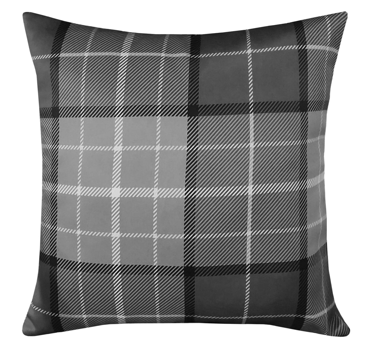 OLIVIA ROCCO Curtain CUSHION COVER / CHECK GREY Printed Check & Marble Blackout Curtains Wholesale Manchester UK