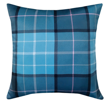 OLIVIA ROCCO Curtain CUSHION COVER / CHECK TEAL Printed Check & Marble Blackout Curtains Wholesale Manchester UK