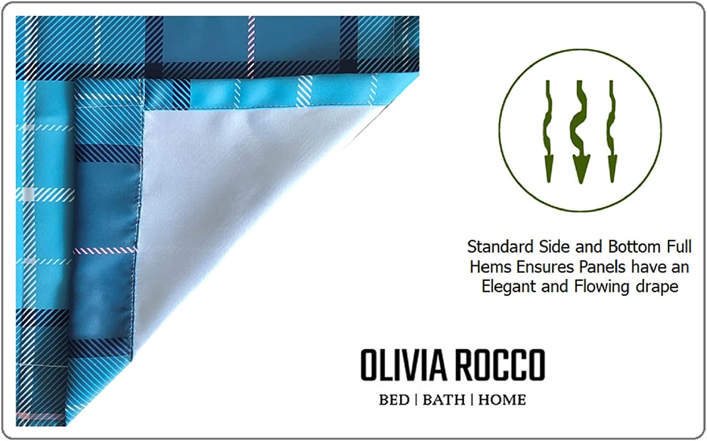OLIVIA ROCCO Curtain Printed Check & Marble Blackout Curtains Wholesale Manchester UK
