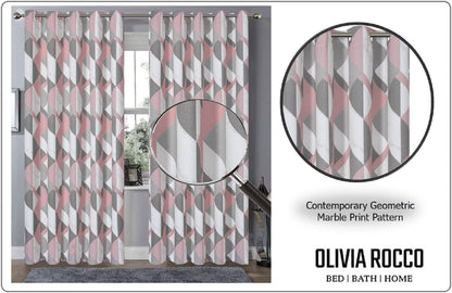 OLIVIA ROCCO Curtain Printed Check & Marble Blackout Curtains Wholesale Manchester UK