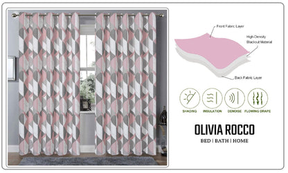 OLIVIA ROCCO Curtain Printed Check & Marble Blackout Curtains Wholesale Manchester UK