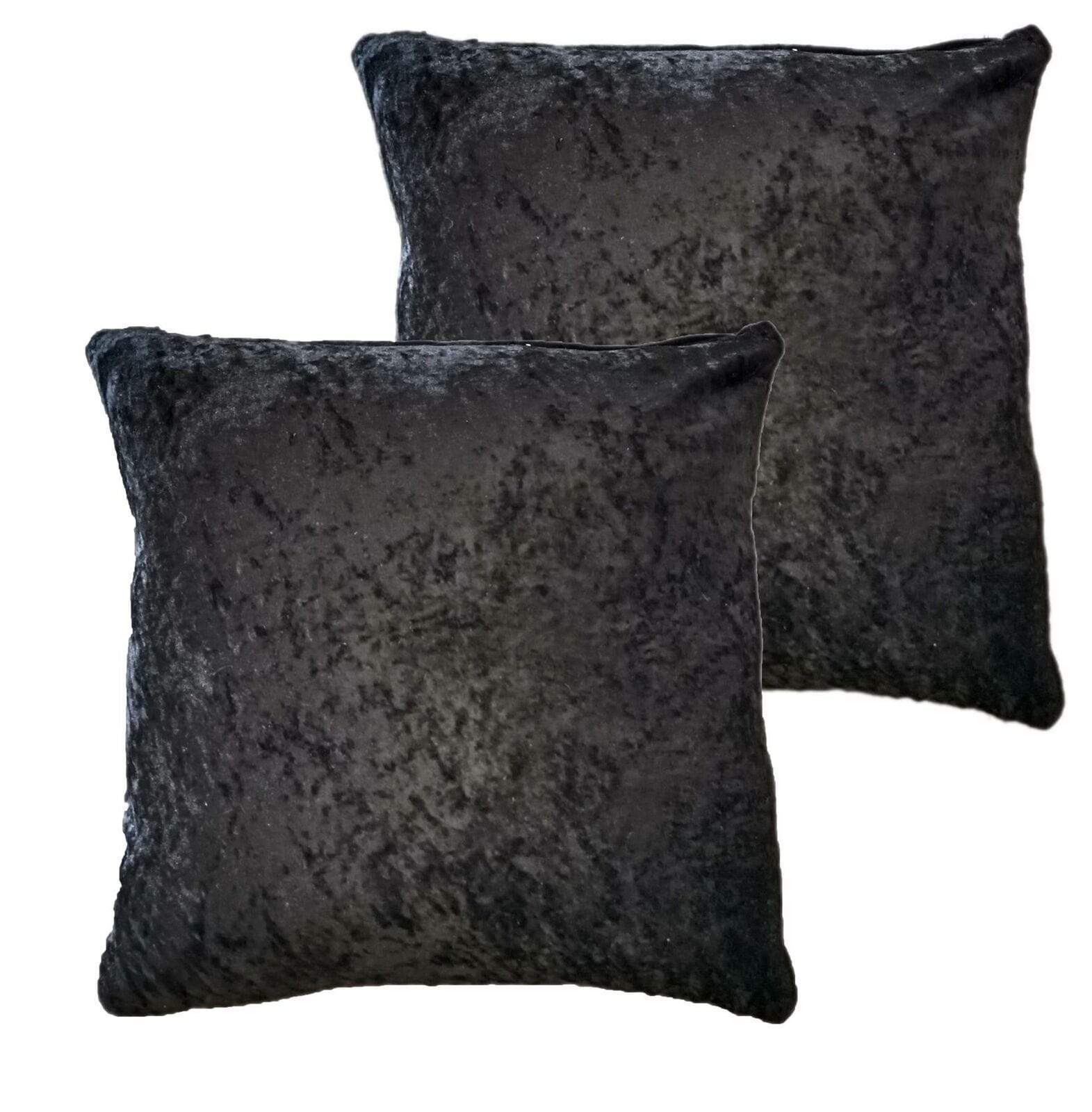 OLIVIA ROCCO Cushions BLACK Crushed Velvet Cushion Covers Wholesale Manchester UK