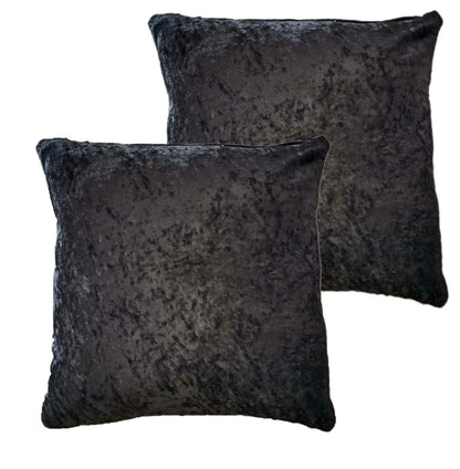 OLIVIA ROCCO Cushions BLACK Crushed Velvet Cushion Covers Wholesale Manchester UK