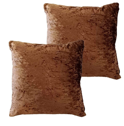 OLIVIA ROCCO Cushions BROWN Crushed Velvet Cushion Covers Wholesale Manchester UK