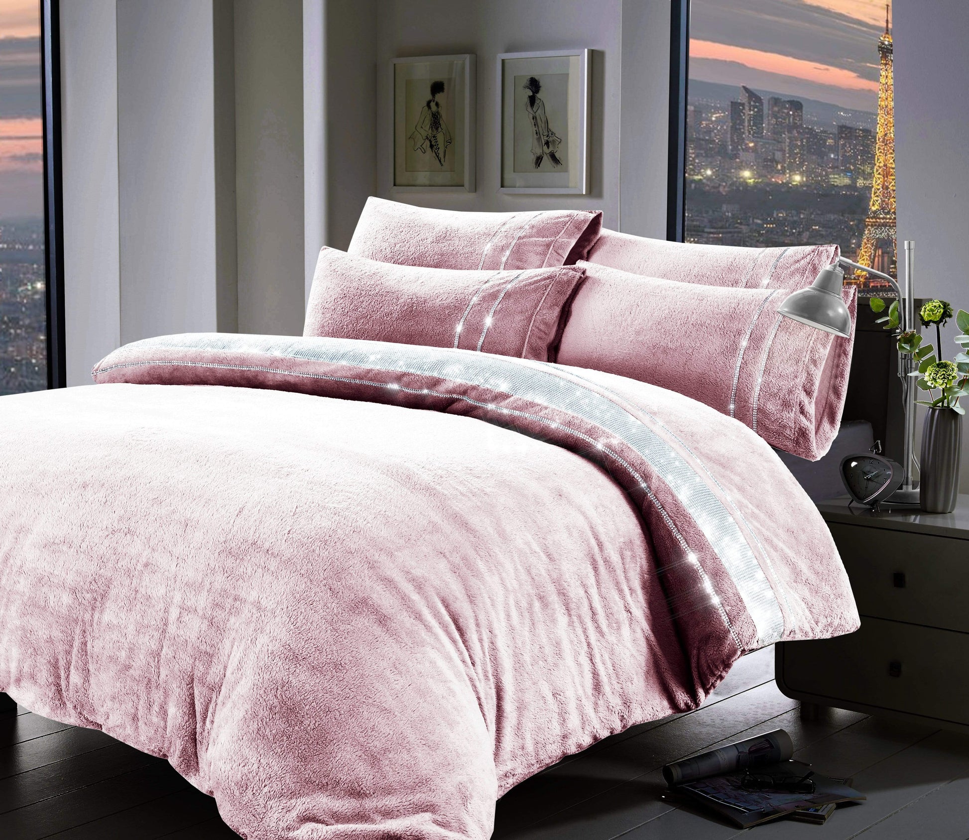 OLIVIA ROCCO Duvet Cover Diamante Teddy Duvet Set Wholesale Manchester UK
