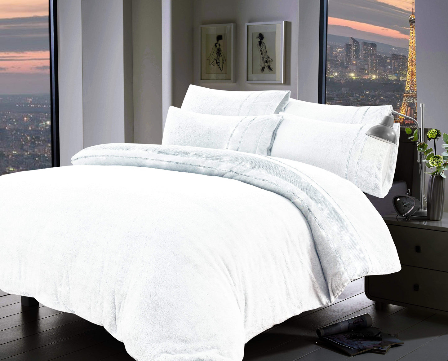 OLIVIA ROCCO Duvet Cover Diamante Teddy Duvet Set Wholesale Manchester UK
