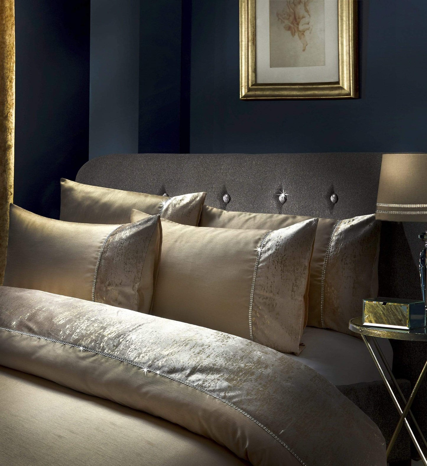 OLIVIA ROCCO Duvet Cover DOUBLE / CHAMPAGNE Valentina Duvet Set Wholesale Manchester UK