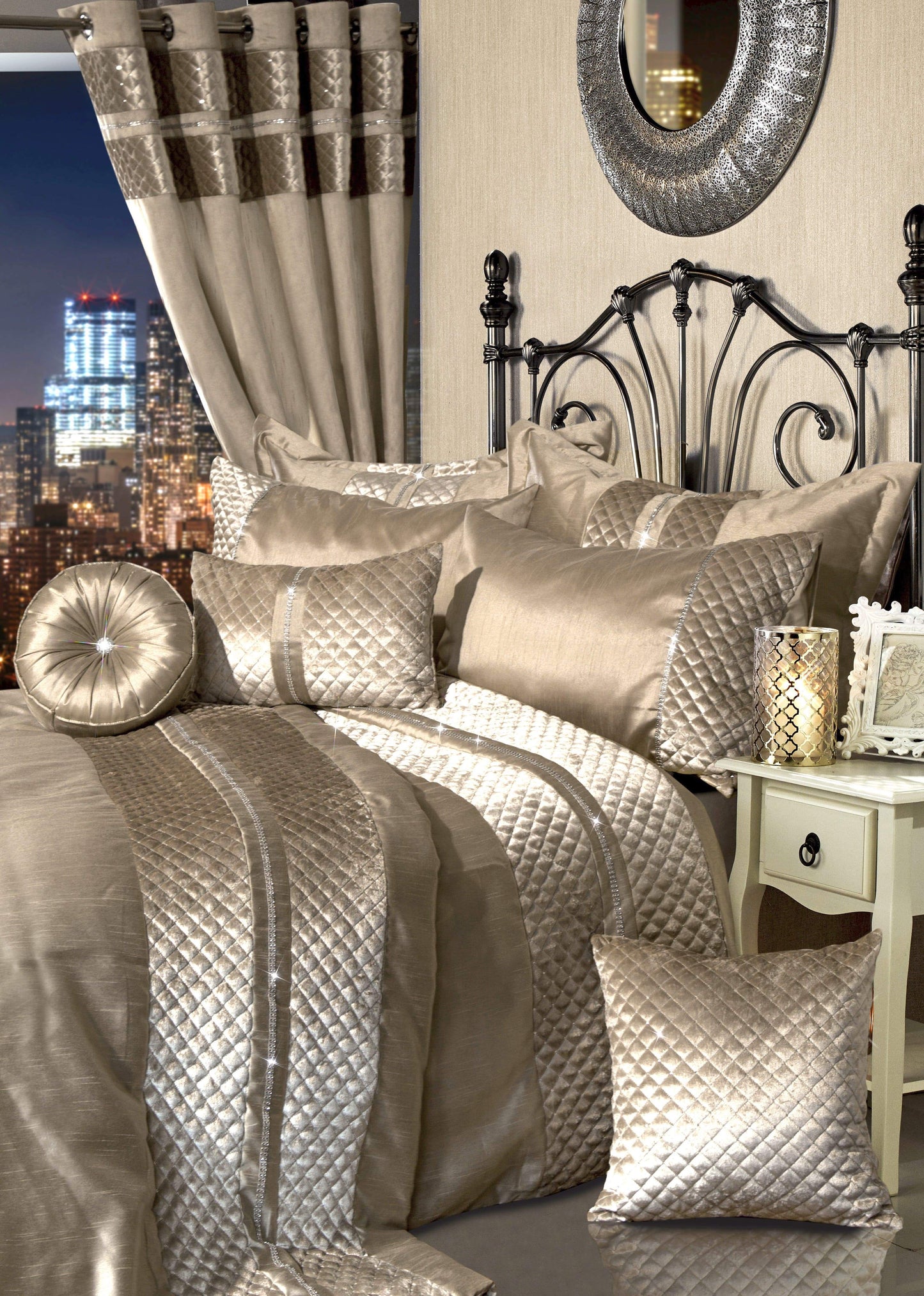OLIVIA ROCCO Duvet Cover GOLD / DOUBLE Kylie Duvet Set Wholesale Manchester UK
