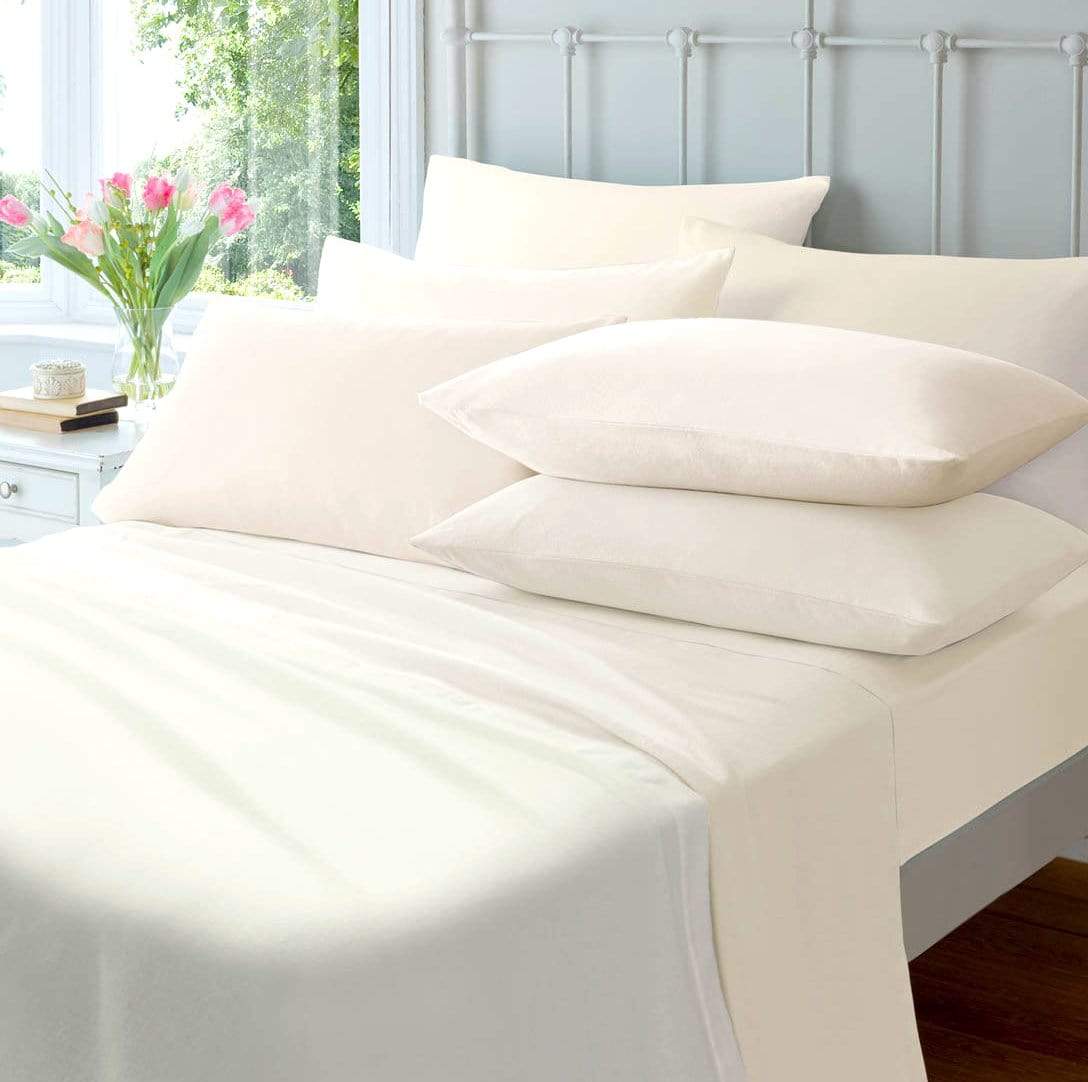 OLIVIA ROCCO Duvet Cover PILLOWCASES / CREAM Flannelette Duvet Set Wholesale Manchester UK