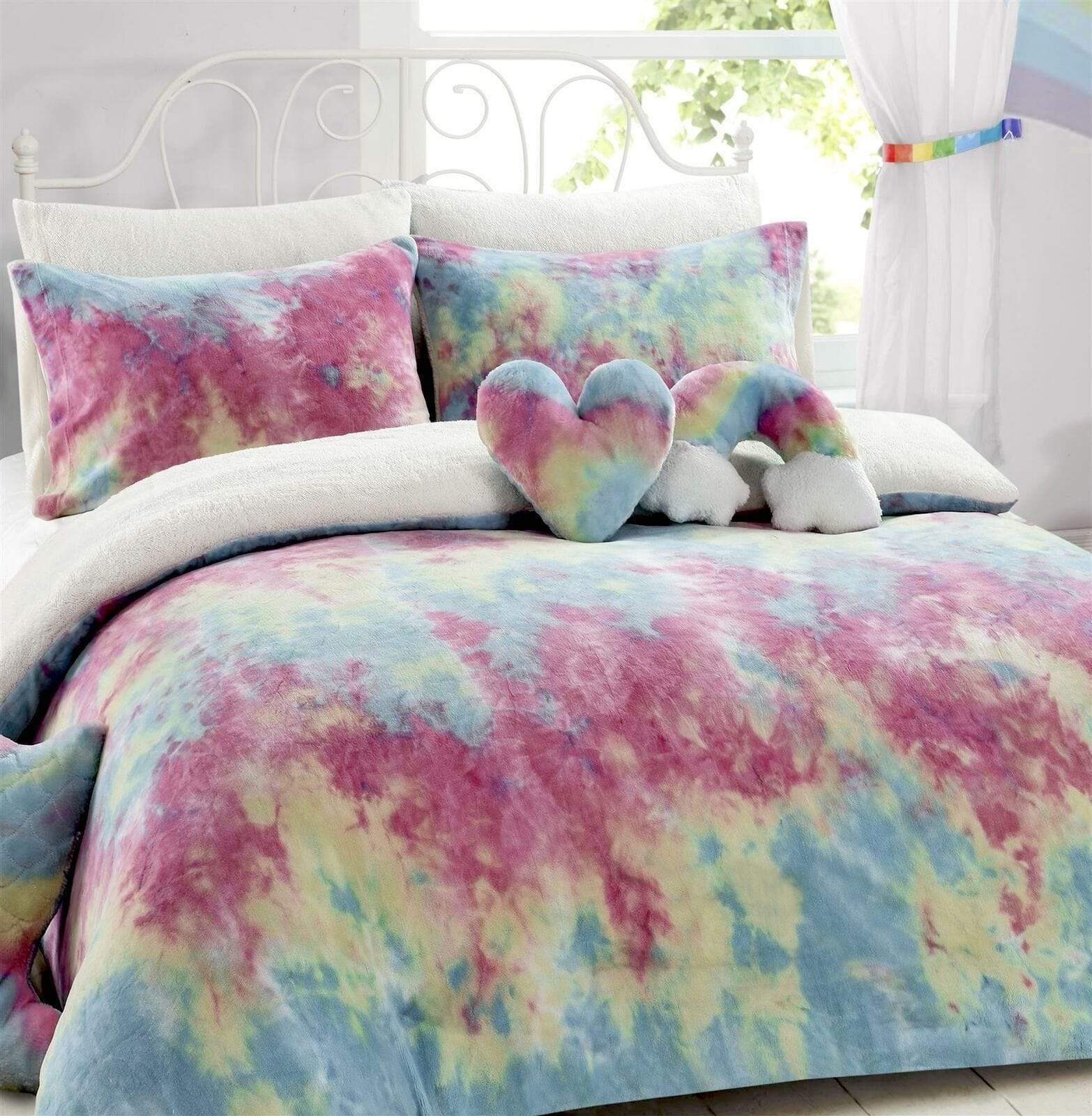 OLIVIA ROCCO Duvet Cover Rainbow Tie Dye Teddy Duvet Set Wholesale Manchester UK