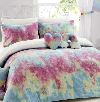 OLIVIA ROCCO Duvet Cover Rainbow Tie Dye Teddy Duvet Set Wholesale Manchester UK