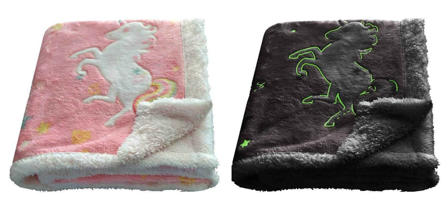 OLIVIA ROCCO Duvet Cover Rainbow Unicorn Glow In The Dark Teddy Duvet Set Wholesale Manchester UK