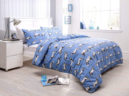 OLIVIA ROCCO Duvet Cover SINGLE / BLUE Horses Duvet Set Wholesale Manchester UK