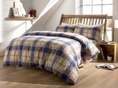 OLIVIA ROCCO Duvet Cover SINGLE / BLUE Tartan Duvet Set Wholesale Manchester UK