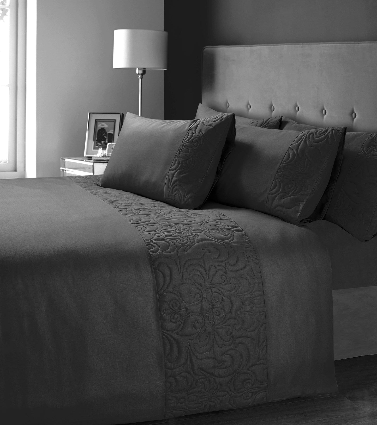 OLIVIA ROCCO Duvet Cover SINGLE / CHARCOAL Venezia Duvet Set Wholesale Manchester UK