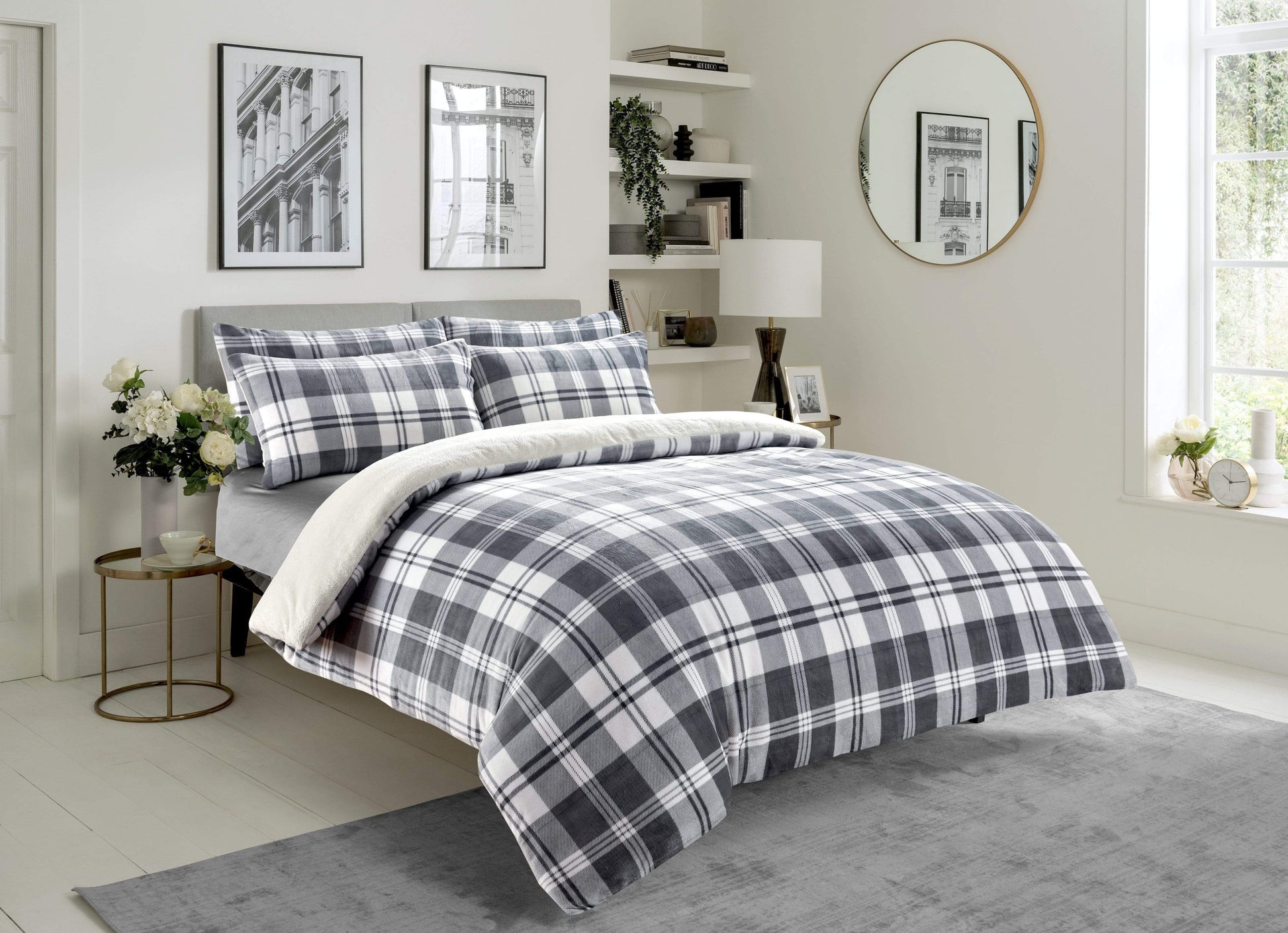 OLIVIA ROCCO Duvet Cover SINGLE Check Teddy Duvet Set Wholesale Manchester UK