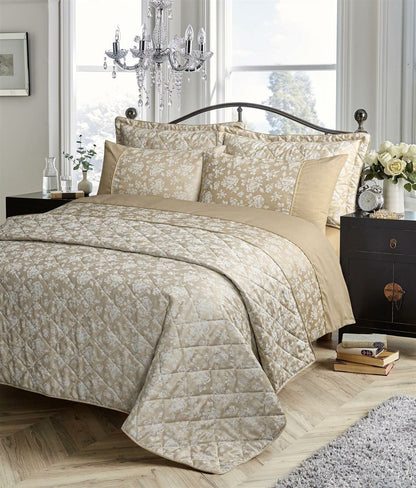 OLIVIA ROCCO Duvet Cover SINGLE / GOLD Kew Woven Jacquard Collection Wholesale Manchester UK