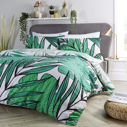 OLIVIA ROCCO Duvet Cover SINGLE / GREEN Tropical Leaf Duvet Set Wholesale Manchester UK