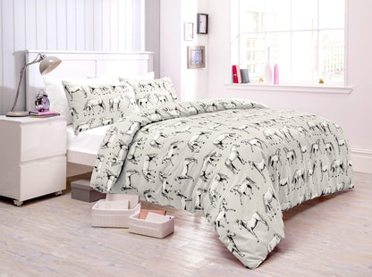 OLIVIA ROCCO Duvet Cover SINGLE / GREY Horses Duvet Set Wholesale Manchester UK