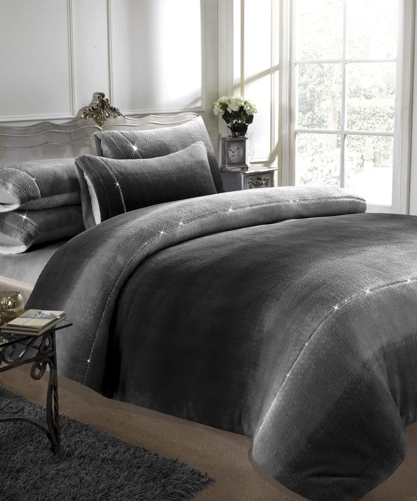 OLIVIA ROCCO Duvet Cover SINGLE / GREY Ombre Teddy Duvet Set Wholesale Manchester UK